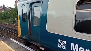 507001 Merseyrail electric class 507 unit departs Birkdale for Liverpool [upl. by Ynaffik]