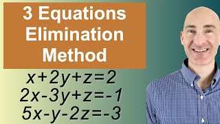 Solving Systems of 3 Equations Elimination [upl. by Judah]